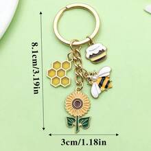 Aesthetic Bumble Bee Honeycomb Sunflower Keyring Fashion Enamel Flower Honey Jar Keychain For Women Girls Bag Charm Pendant Accessories Cute Backpack Decor Lanyard Car Key Holder Jewelry Gift For Bee Lovers Gardeners Teachers Bestie Sister Daughter Birthday Anniversary Christmas Stocking Stuffer Mother Day Present Gold Plated Alloy Metal Dainty Pearl Bee Charm Vibrant Yellow Summer Vibe Jewelry Boho Style Floral Key Chain Unique Handbag Ornament Purse Decoration Clasp Small Gift Idea For Kids Teens Students Tiny Cute Charms Durable Lightweight High Quality Craftsmanship Non-Tarnish Gold Tone Shiny Enamel Finish Nature Inspired Accessory Sweet Honeybee Theme Jewelry Collection Party Favors Wedding Guest Gifts Back To School Accessory Graduation Gift For Her Romantic Floral Bee Jewelry Fancy Key Organizer For House Keys Office Keys Wallet Charm Decorative Piece High Grade Texture Gift Box Choice - ER788 - View 35