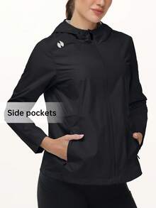 HOTSUIT Women's Hooded Sauna Jacket With Adjustable Drawstring Waist And Zipper Side Pockets, Suitable For Gym, Fitness And Training Sweatshirt - Black - View 3