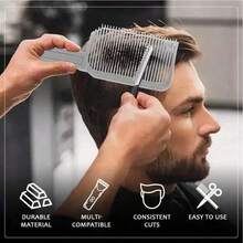 1 chiếc lược cắt tóc điều chỉnh độ dốc, dụng cụ tạo kiểu tóc, lược đẩy tóc phẳng, lược tạo kiểu tóc phồng, lược tạo kiểu tóc cong điều chỉnh được, phụ kiện tạo kiểu tóc, thích hợp cho nam giới, thợ cắt tóc và salon tóc. - Nhiều màu - Xem 7