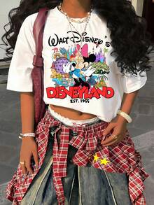 Disney Y2K Style Disneyland Minnie Retro Park Short Sleeve T-Shirt - White - View 1