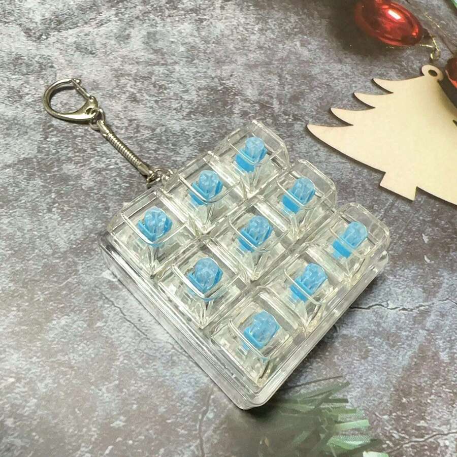 1pc Unique Keyboard Cap Keychain - Mechanical Keyboard Shaped, Stress Relief, Unique Office Desk Toy And Small Gift - View 1