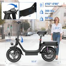 The ZEFIORA Features A Powerful 740W Motor And Shock Absorbers On Both Sides Of The Rear Wheel For A Stable Riding Experience. It Has A Top Speed Of 22 Mph (Approximately 35 Km/H), Comes With A Full Set Of Lockouts And A Phone Holder, An Adjustable Seat, And A Folding Handlebar Suitable For Adults And Teenagers. - S10 - Black 15Ah - View 7