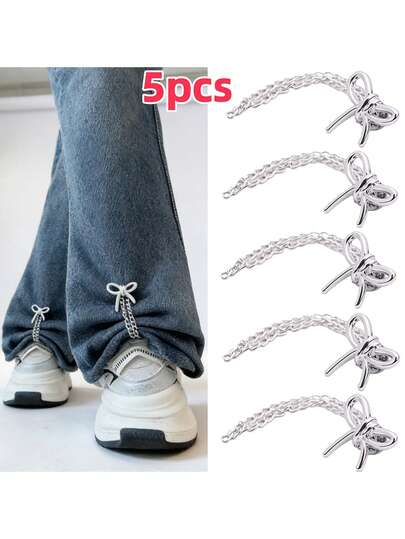 磁吸式裤腿固定链扣，夹克袖口裤腿固定配件，牛仔裤裤脚防止拖地，超强磁性夹扣，适用于裤子和裙子，快速释放磁链闭合，贴合无缝，外观简洁，日常穿搭配饰，百搭造型，适合窄身，室内外皆可使用，四季皆宜，轻松安装和拆卸，防滑磁性设计，行走、跑步、弯腰时裤脚不易移位，完美搭配街头服饰和休闲办公装束。