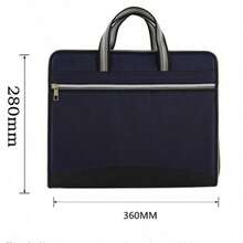 Office Canvas&Leather Folder 12 Layers Expanding Wallet Document Organizer File Folde A4 36x28cm Large Capacity Bag - Black - View 4