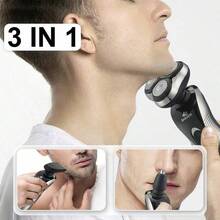 3-Head Rotary Electric Shaver, USB Rechargeable, Multi-Function (Trim Beard/Nose Hair), Ideal Gift For Men, 300mAh Battery Capacity - Multicolor - View 3