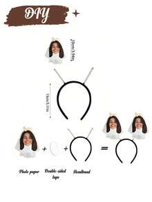 Personalized Wedding Party Decorations, Custom Face Cutouts, Suitable For Wedding Party Photo Props And Decorations, Personalized Photo Headbands, Custom Wedding Hat Headbands, Party Decorations, Bridal Shower Gifts - Multicolor - View 6