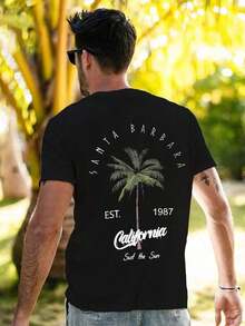 Y2K Oversized Cotton Tshirt For Men And Women Summer Short Sleeve Round Neck Coconut Print Tee Fashion Streetwear Unisex Casual Top - Black - View 5
