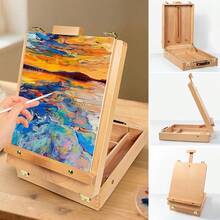 Art Easel Artist Desktop Adjustable Desk Box Tabletop Stand Display Painting - 1Pcs - View 1