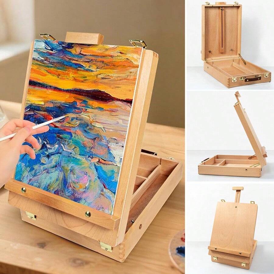 Art Easel Artist Desktop Adjustable Desk Box Tabletop Stand Display Painting - 1Pcs - View 1