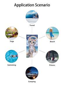 1 pièce Serviette de plage avec design chat imprimé arc-en-ciel et papillon, serviette super absorbante et séchage rapide pour la natation, couverture de plage douce, convient pour la plage, la natation, l'extérieur, les voyages, un élément essentiel pour la plage - C - Voir 8