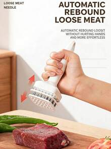 Ablandador de carne de acero inoxidable, herramienta de ablandamiento rápido para parrilla al aire libre - Ablandador de carne de acero inoxidable - Ver 5