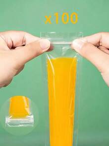 Túi làm kem trong suốt, túi làm kem que tái sử dụng có phễu và khóa kéo, túi làm đá dùng cho mùa hè. - Trong sáng - Xem 16