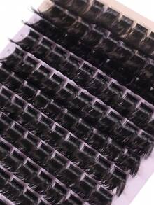 168pcs False Eyelash Clusters - Hypoallergenic, 0.07mm D-Curl, 9-16mm Mixed Natural Look, 3D Volume Individual Lash Extension - View 4