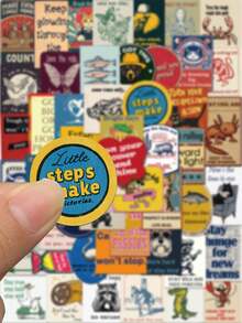 50pcs Retro American Encouragement Stickers Decals For Laptop Notebook Suitcase Skateboard Guitar Funny Graffiti Stickers Creative Gifts Scrapbook Supplies Stationery Funny Stickers Kindle - A - View 5