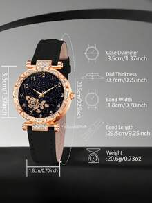 Set Jam Tangan Quartz Wanita 3/2/1 buah, Dial Vintage Bertabur Berlian Imitasi yang Elegan & Mewah, Cocok untuk Pemakaian Sehari-hari, Dekorasi Pesta, atau Hadiah Liburan untuk Teman dan Ibu - MultiWarna - View 7