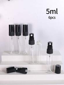6/50個 10ml/5ml 迷你玻璃黑蓋香水噴霧瓶，附2個漏斗與2個滴管，適合香水分裝，便攜且飛機友善 - 彩色 - 查看 9