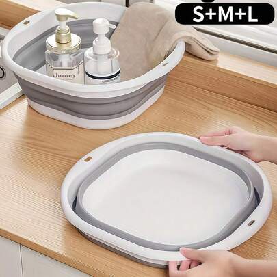 Bộ 3 chậu rửa di động gấp gọn, chậu rửa rau củ, chậu ngâm chân. Dễ vệ sinh, nhẹ và có thể gấp lại. Thích hợp cho gia đình, ký túc xá và cắm trại ngoài trời. Có thể dùng làm bồn rửa cắm trại, chậu giặt, xô nước, thùng chứa nước, chậu rửa rau củ quả, dụng cụ vệ sinh. Chậu ngâm chân bằng nhựa dày, gấp gọn, đồ dùng cần thiết cho năm học mới. Chậu gấp gọn, bộ chậu gấp gọn. Trang trí nhà cửa, trang trí bốn mùa.