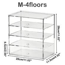 Large Transparent Acrylic Multi-Layer Display Cabinet, 3-Tier, 4-Tier, For Model Cars, Building Blocks, Figurines And Collectibles - Clear - View 4