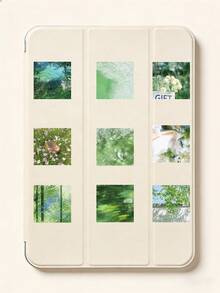 54pcs Green Fresh Natural Landscape Stickers - Low Saturation Square Design, Suitable For Diary, Planner, Album, Laptop, Cup, Stationery And Gift Packaging, Waterproof - Green - View 7