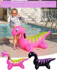 Dinosaurio Piscina Hinchable, Balsa Flotante Playa - Balsa Flotante DiversióN En Verano Para NiñOs Y Adultos - rosa - Ver 5