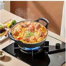 Cast Iron Ingot Pot, Thick Double-Ear Stew Pot, Soup Pot. Small Wok, Frying Pan, Non-Stick Flat Bottom Pan, No Coating - View 2