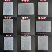 Molde de plástico 2D con relieve, plantilla para hacer álbumes de recortes, tarjetas, tablero de estampado transparente, adecuado para manualidades de álbumes hechos a mano, tarjetas DIY, flores, mariposas, plumas, ballenas, birretes de graduación, Día de la Madre - 2D - Ver 2