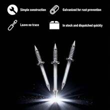 Pcs Double-Headed Skirting Nails - Seamless & Invisible Installation Screws For Baseboards, Trim And Solid Wood With Included Specific Sleeve Tool - Silver - View 8