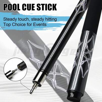 13mm High-Quality American Pool Cue, Made Of Fiberglass, With Silver Patterns
