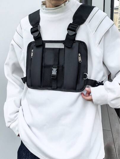 Nueva bolsa de pecho multifuncional, ropa de trabajo táctica funcional para exteriores, mochila deportiva para ciclismo, negra casual y portátil