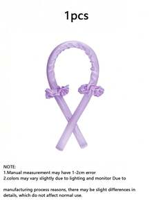 免加热卷发发箍，丝质卷发带，柔软海绵发圈，懒人卷发造型工具，女士及女孩适用，粉色配饰，免加热卷发器，美发造型工具 - 西瓜紅 - 查看 15