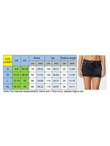 Women's Mini Denim Skirt Rivet Studded Slim Fit Low Rise Jean Skirt Distressed Punk Style Short Skirt - Black - View 8