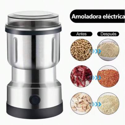 Este molinillo de café eléctrico de 300 ml está hecho de acero inoxidable y muele granos de café y otros granos a la perfección. Este pequeño molinillo de granos para el hogar puede moler rápidamente café, granos de café y especias. Su diseño duradero y su funcionamiento eficiente lo hacen ideal para baristas, tostadores y cocinas domésticas. Este molinillo de granos portátil es perfecto para baristas, tostadores y cocinas domésticas.