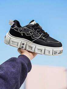 Autumn/Winter Air Cushion Shock Absorbing Rebound Running Shoes, Breathable Mesh Wear-Resistant Sneakers, New Arrival Couples Models - Black and White - View 7