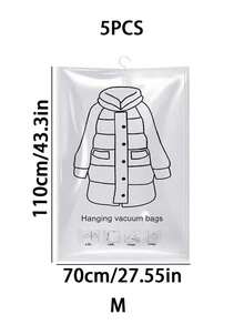 Hanging Vacuum Compression Bags, Clothes Storage Bags, Dust-Proof Compression Bags, Garment Hooks, Hanging Clothes Storage, Storage Bags, Large Capacity Clothing Compression Bags, Travel Clothes Compression Bags, Wardrobe Storage Compression Bags, Foldable Storage Bags. - 查看 6