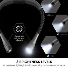 OBOVAY 1 pieza Luz de lectura LED de cuello flexible, lámpara de mesa para libros con 3 niveles de brillo, recargable por USB, multifuncional y duradera para leer, trabajar, correr, tejer, reparar y talla grande - Multicolor - Ver 2