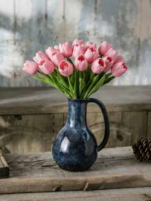 20 bông hoa tulip màu hồng đậm nhân tạo, thích hợp để trang trí đám cưới, phòng ngủ/phòng khách, làm quà tặng Ngày của Mẹ, trang trí Ngày Valentine, phòng ngủ, tiệc sinh nhật, quà sinh nhật. - Hồng đậm - Xem 3