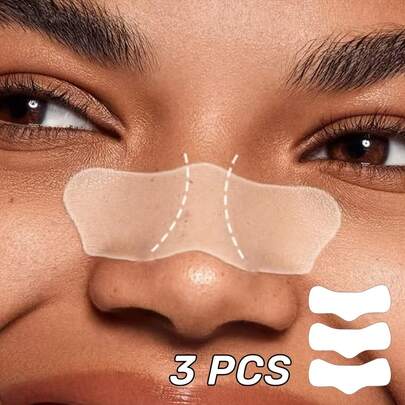 Women's Silicone Nose Clip - Transparent Anti-Slip Facial Contour Patch, Ergonomic Design To Enhance Facial Aesthetics, Beige Color, Portable And Washable Skincare Tool, Flexible Skincare Accessory