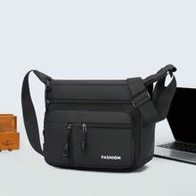 Lightweight Men's Multi-Pocket Messenger Bag, Durable Nylon Material, Ideal For Commuting And Travel - Multi-pocket 2 - View 15