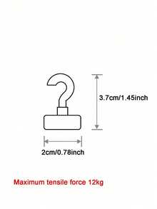 Super Magnetic Hook - Heavy Duty, Wall Mounted, Metal, Painted Finish, Kitchen, Home, Cruise, Office, Garage - Magnetic Hooks - View 2