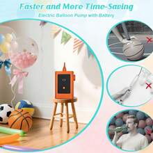 3-In-1 Multi-Function Electric Air Pump, Sports Ball Pump, Portable & Easy To Operate, USB Rechargeable, Fast Inflation Speed, 260Q Balloon Pump, Electric Balloon Pump, Electric Air Pump, Basketball, Volleyball, Rugby, Home Vacuum Pump - Orange - View 5
