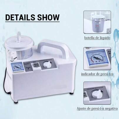 Máquina de succión portátil, aspirador eléctrico para uso doméstico, dispositivo de succión de flema de presión negativa ajustable, herramienta de eliminación de moco de mesa