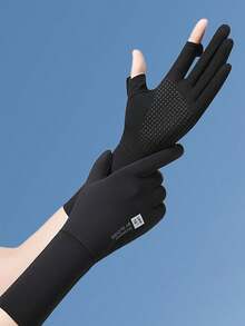 1 Pair Women's Sunscreen Gloves, Summer UPF50+ Breathable Driving Anti-Slip Wrist Length Thin Gloves For Cycling,Travel,Festival - Multicolor - View 5