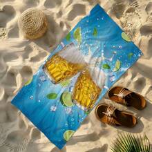 1pc Summer Beer Beach Towel, Super Absorbent Large Beach Blanket, Suitable For Travel, Swimming Pool, Diving, Surfing, Yoga, Camping, Available In Multiple Sizes, Beach Accessories - C - View 9