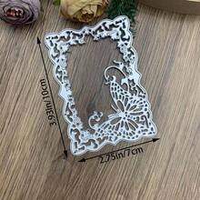 Metal Cutting Dies, Butterfly Background Decorative Embossing Template, Suitable For DIY Scrapbooking, Album Decoration, Handmade Paper Card Making, Gift Packaging And Greeting Card Creation - Silver - View 7