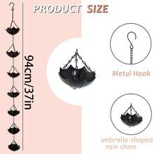 1pc Minimalist Retro Iron Umbrella Rain Chain, Eaves Drainage Chain With Soothing Water Dripping Sound, Suitable For All Seasons - Small Umbrella Rain Chain - View 2