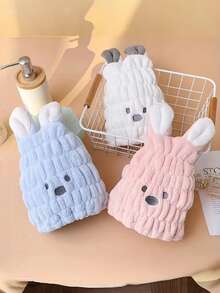 1 pieza Gorro de ducha elástico con diseño de orejas de conejo, grueso y absorbente, disponible en múltiples colores - Multicolor - Ver 1
