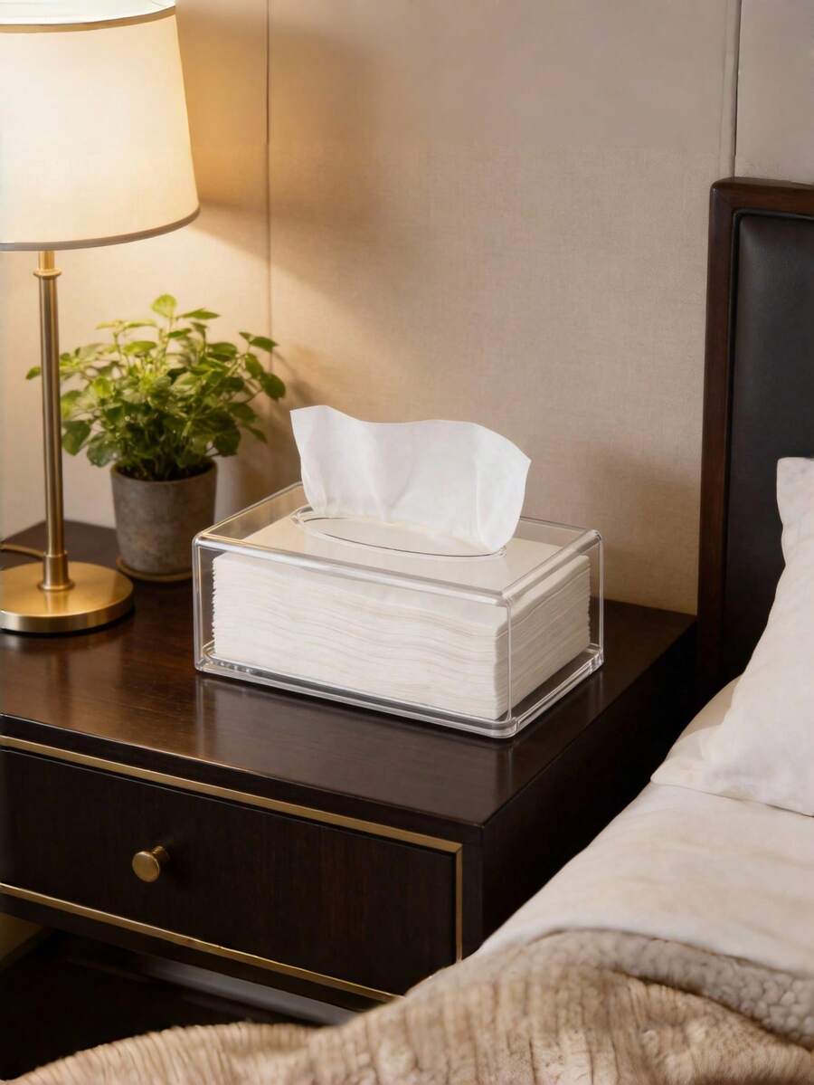 Transparent Desktop Tissue Box, Nordic Minimalist Style Tissue Paper Holder For Home, Restaurant, Living Room, Bedroom
