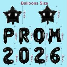kumozawa 2026 Graduation Party Balloons, Gold, Silver, Rose Gold And Black, 16 Inch 2026 Graduation Party Balloons, Suitable For 2026, College Graduation Party Decorations - Prom2026 - View 8