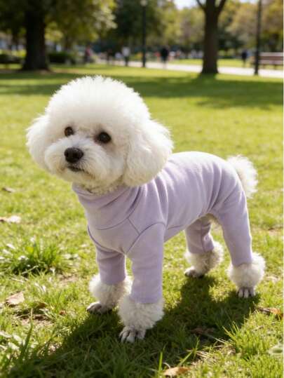 Multi-Color Solid Fleece Dog Clothes, 4-Leg Jumpsuit, Comfortable Casual Bodysuit Suitable For Small Dogs Like Teddy, Pomeranian, Yorkshire Terrier, Maltese, All Seasons