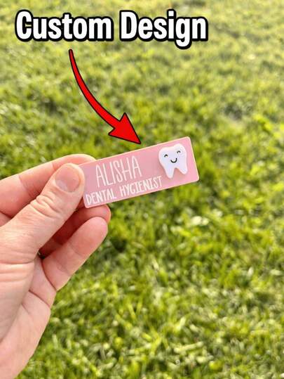 1 Piece Magnetic Name Tag - Dental Hygienist, Dentist, Dental Assistant, Dental Receptionist, Dental Office, Dental Clinic,Apparel Accessories,Chic Autumn,Boyfriend,Girlfriend,Family,Friends,New Year Glamour,Hair Accessories For Women
